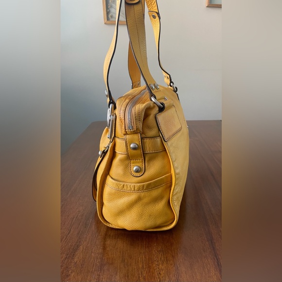 B. Makowsky Mustard Yellow Handbag, Very Good Used Condition - Picture 3 of 12